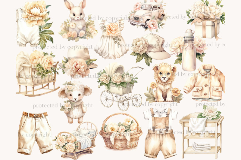 baby-shower-clipart-bundle-newborn-baby-illustrations-set