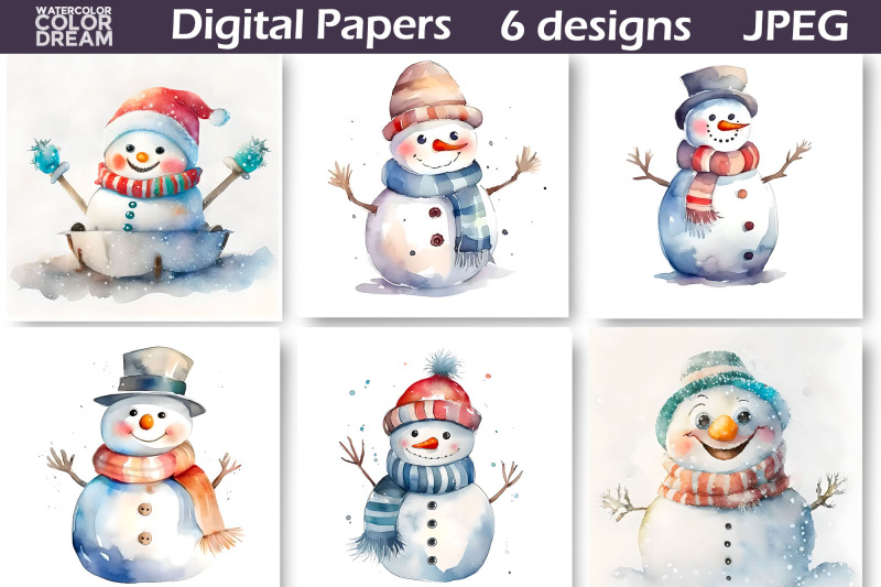 snowman-digital-paper-christmas-snowman-illustration-nbsp