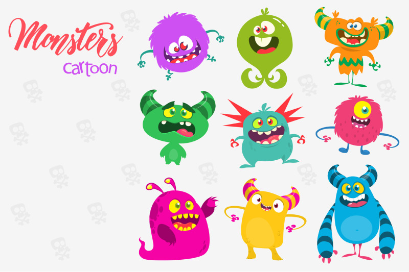 cartoon-happy-colorful-monsters-illustrations-set