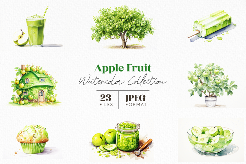 apple-fruit-watercolor-collection