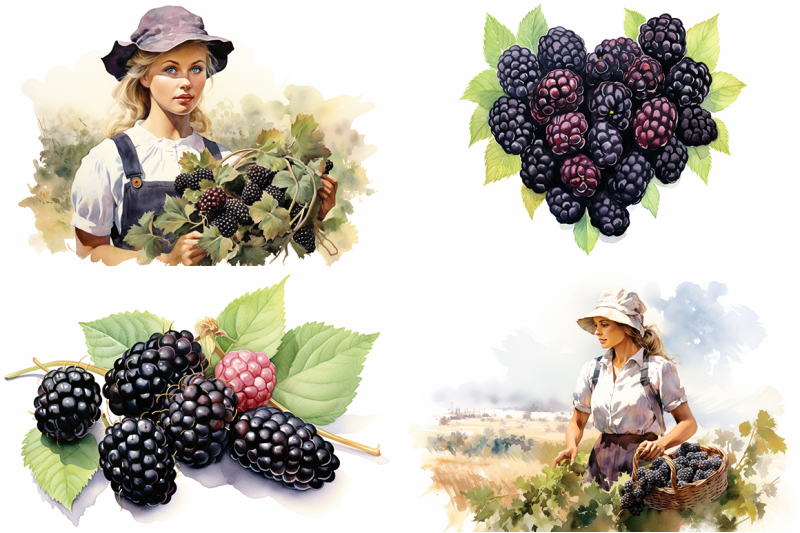 blackberry-fruit-watercolor-collection