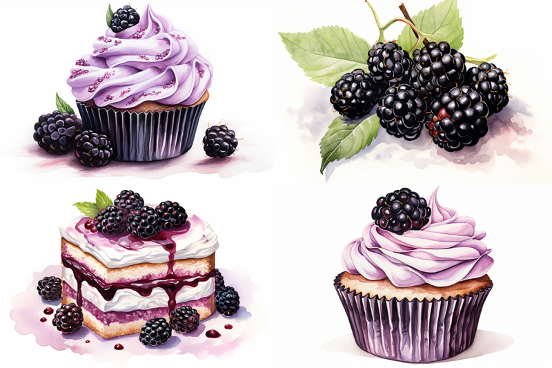 blackberry-fruit-watercolor-collection