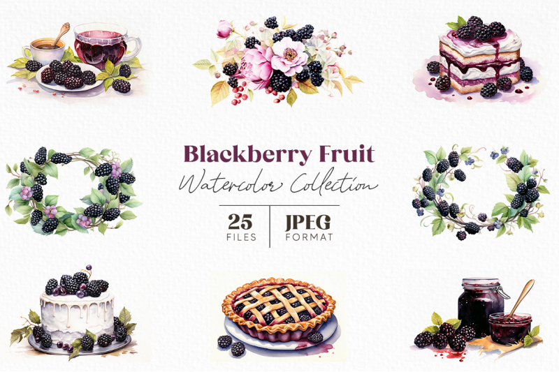 blackberry-fruit-watercolor-collection