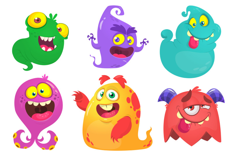 cartoon-halloween-colorful-monsters-illustrations-set