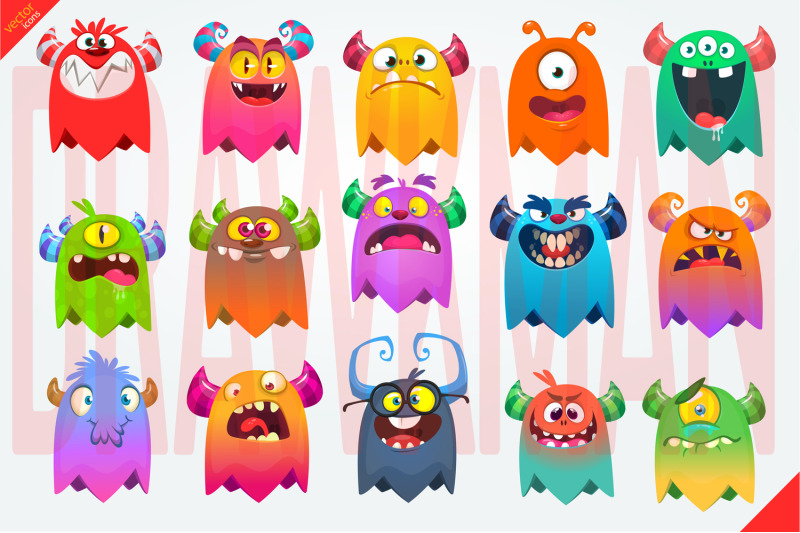 cartoon-halloween-colorful-monsters-illustrations