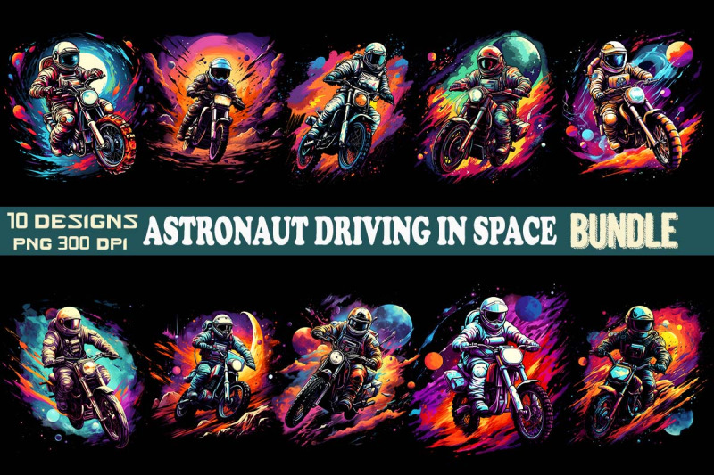 astronaut-driving-in-space-cliparts-bundle