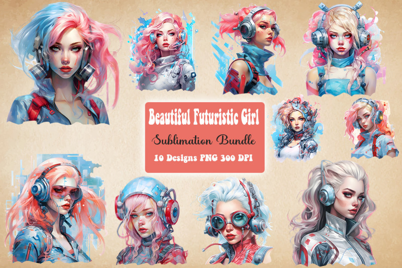 beautiful-futuristic-girl-clipart-bundle