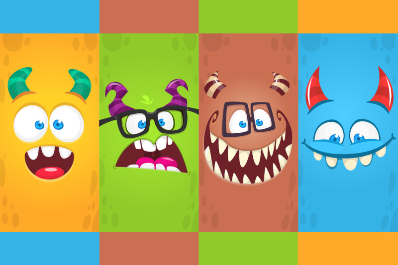 cute-halloween-monsters-faces-avatars-vector-set