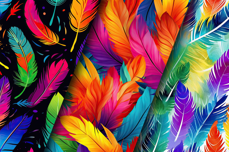 rainbow-birds-feathers-seamless-pattern-digital-papers