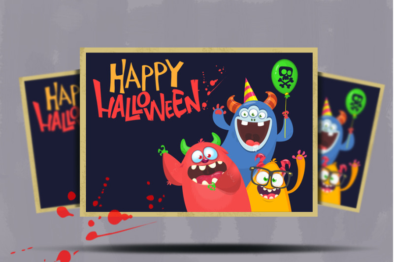 happy-halloween-monsters-on-greeting-poster