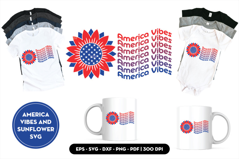 america-vibes-and-sunflower-svg