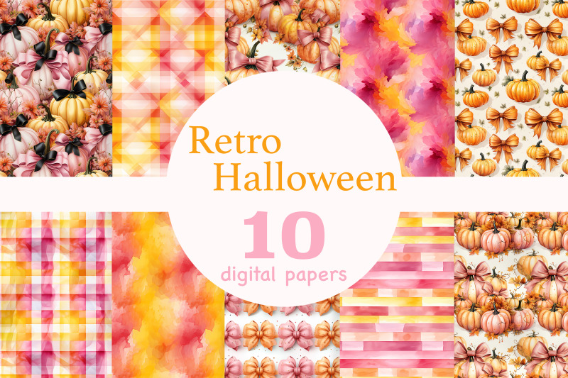 retro-halloween-digital-papers-vintage-autumn-pattern