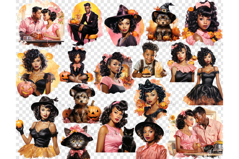 halloween-clipart-png-set-pin-up-illustration