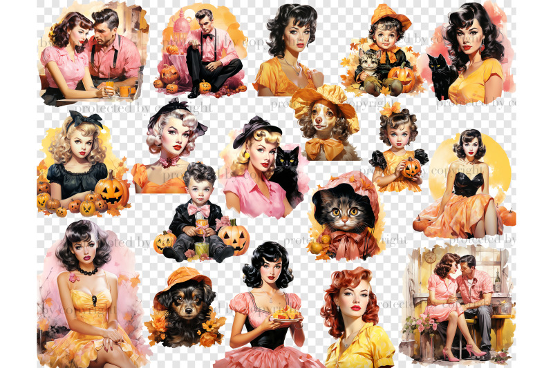 watercolor-retro-halloween-clipart-pumpkin-illustation-png