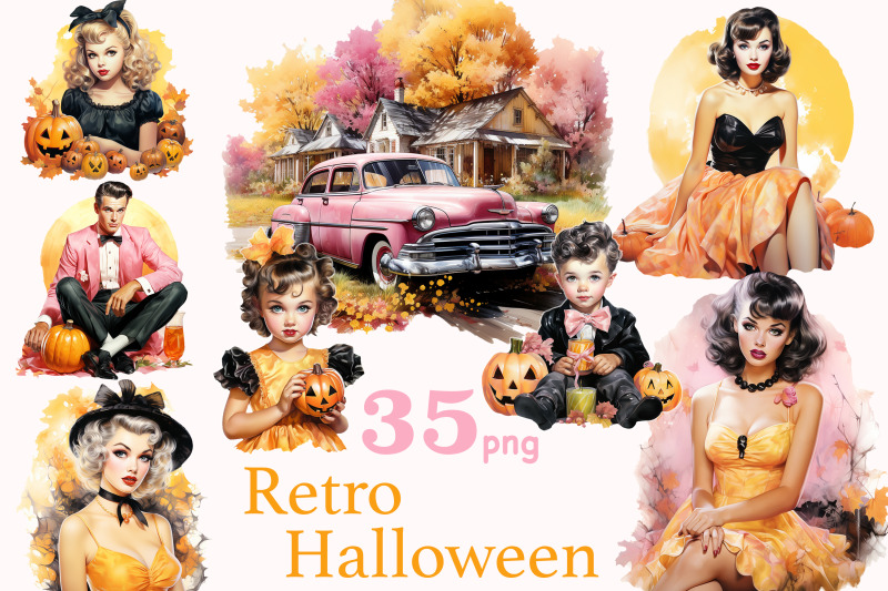 watercolor-retro-halloween-clipart-pumpkin-illustation-png