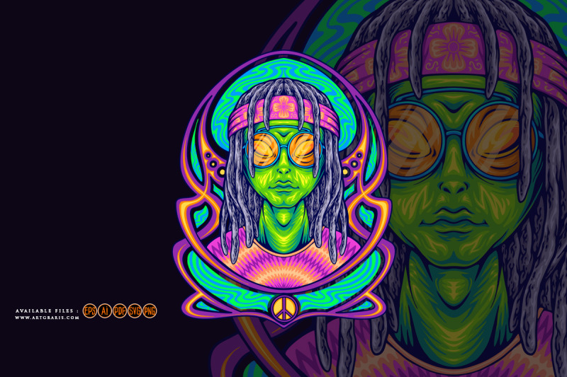 dreadlock-alien-dressing-hippie-with-nouveau-background-illustrations