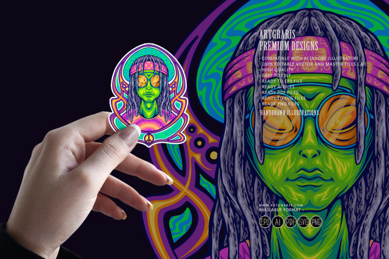 dreadlock-alien-dressing-hippie-with-nouveau-background-illustrations