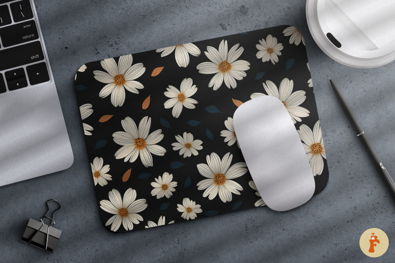 vintage-daisy-flower-mouse-pad-bundle