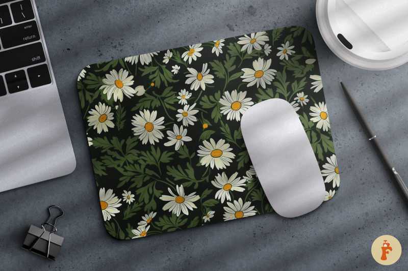 vintage-daisy-flower-mouse-pad-bundle