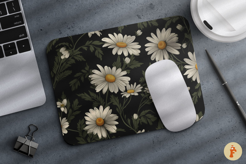 vintage-daisy-flower-mouse-pad-bundle