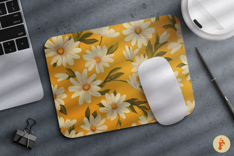 vintage-daisy-flower-mouse-pad-bundle