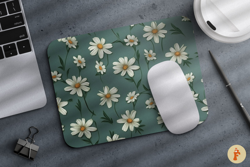 vintage-daisy-flower-mouse-pad-bundle