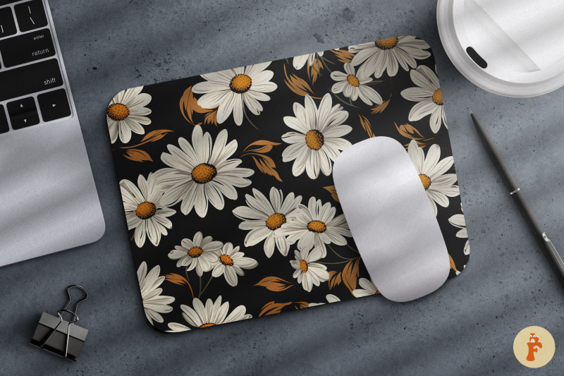 vintage-daisy-flower-mouse-pad-bundle