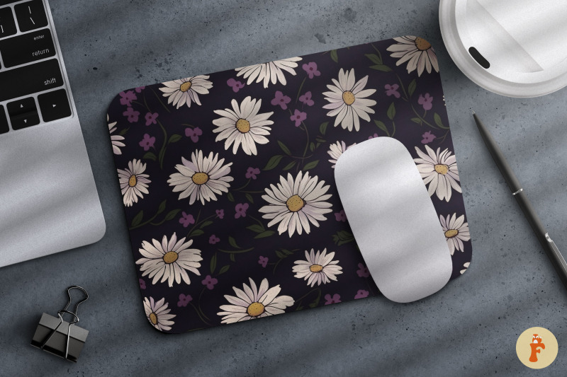 daisy-on-purple-background-mouse-pad