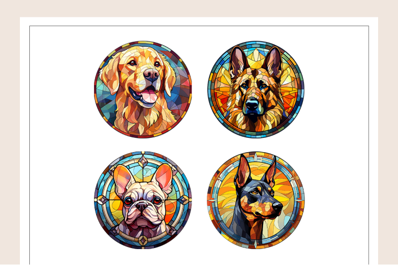 stained-glass-dog-collection