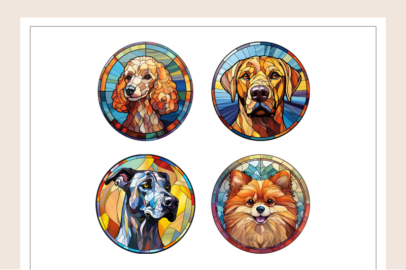 stained-glass-dog-collection