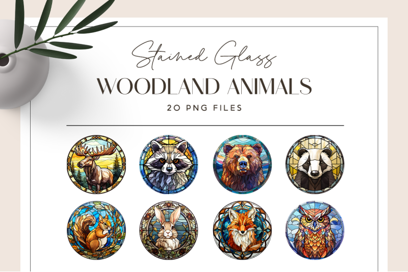 stained-glass-woodland-animals-collection