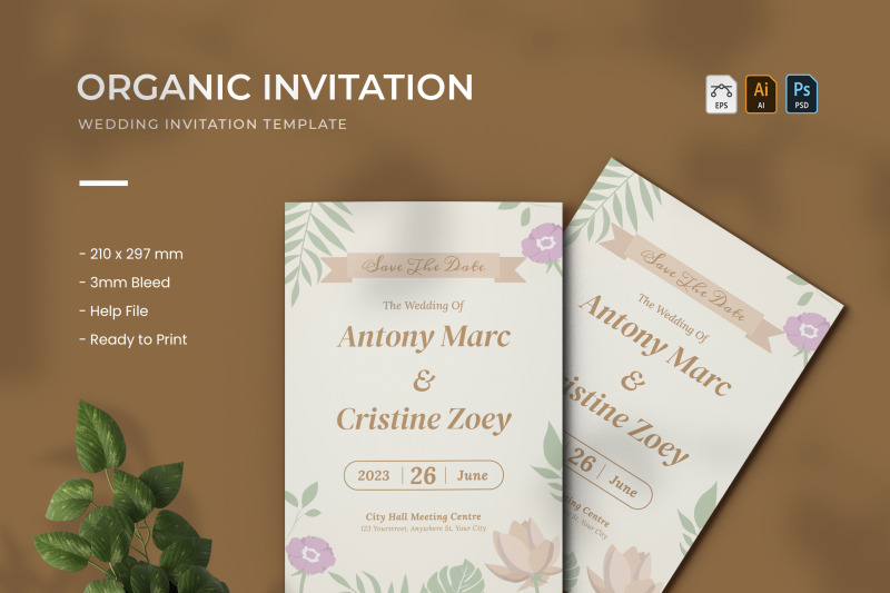 organic-flower-wedding-invitation