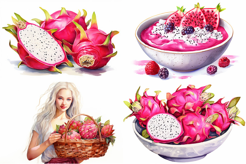 dragon-fruit-watercolor-collection