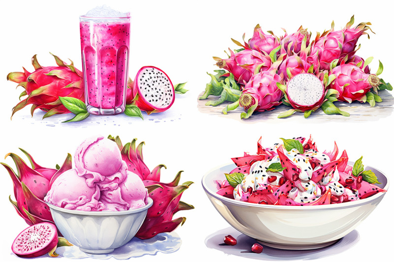 dragon-fruit-watercolor-collection