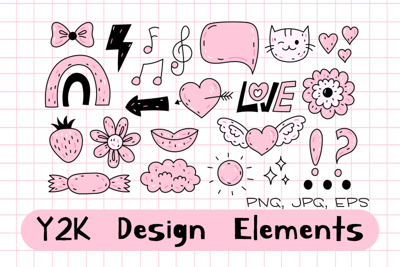 y2k-doodle-design-elements