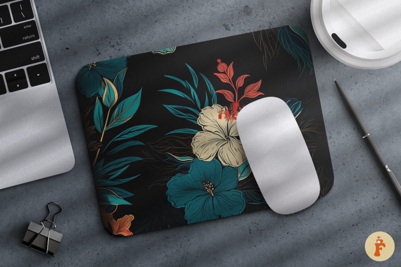 vintage-tropical-floral-mouse-pad