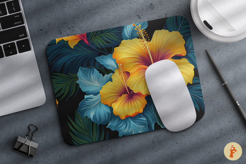 hibiscus-flower-yellow-mouse-pad