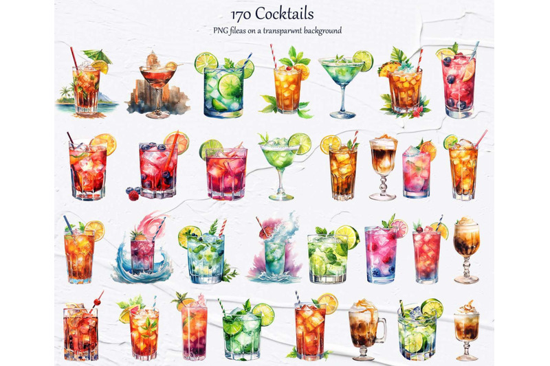 cocktail-clipart-cocktails-watercolor-bundle-alcohol-drinks-clipart