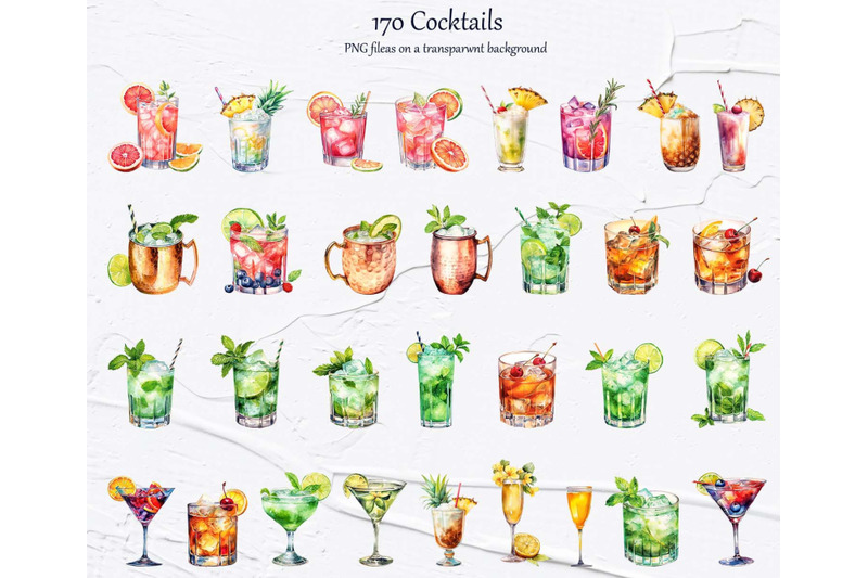 cocktail-clipart-cocktails-watercolor-bundle-alcohol-drinks-clipart