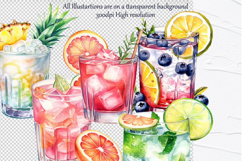 cocktail-clipart-cocktails-watercolor-bundle-alcohol-drinks-clipart