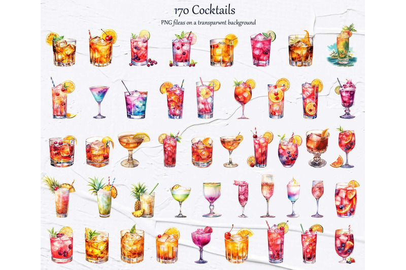 cocktail-clipart-cocktails-watercolor-bundle-alcohol-drinks-clipart