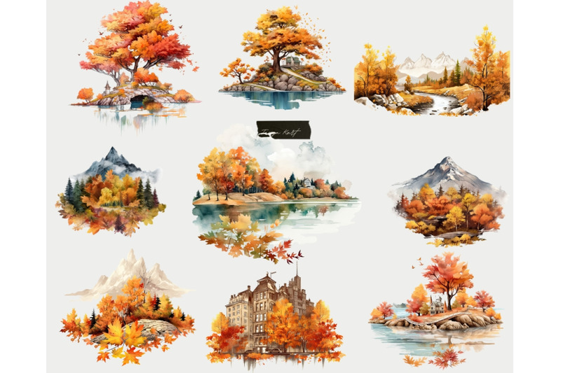 watercolor-autumn-fall-landscape-png-clipart