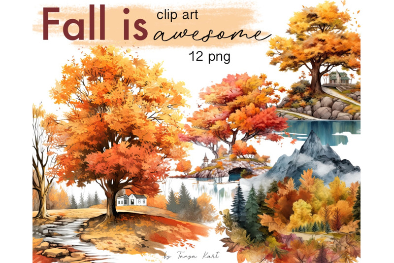 watercolor-autumn-fall-landscape-png-clipart