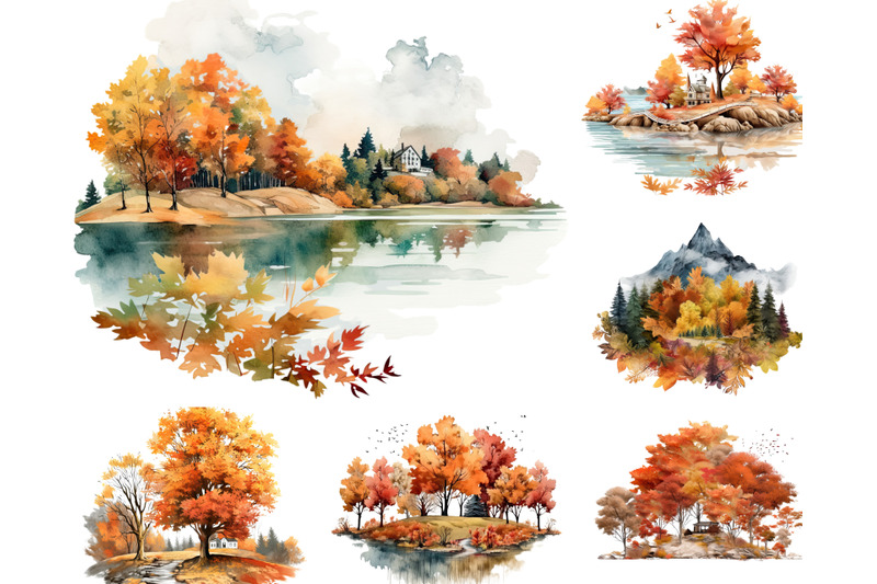 watercolor-autumn-fall-landscape-png-clipart