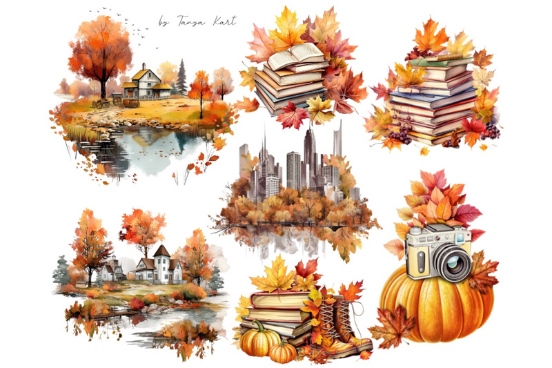 autumn-girl-clipart-landscape-fall-foliage-autumn-leaf