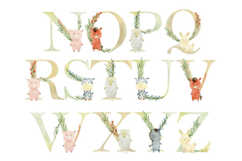 8-watercolor-alphabets-with-animals