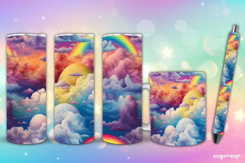 rainbow-sublimation-tumbler-wrap-mug-pen