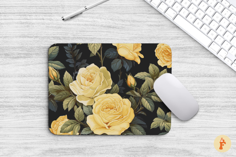 vintage-yellow-rose-mouse-pad