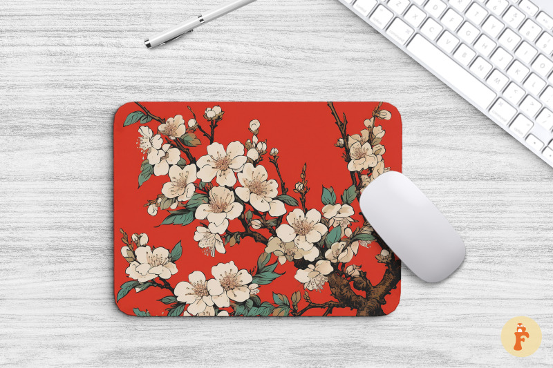 vintage-white-cherry-blossoms-mouse-pad