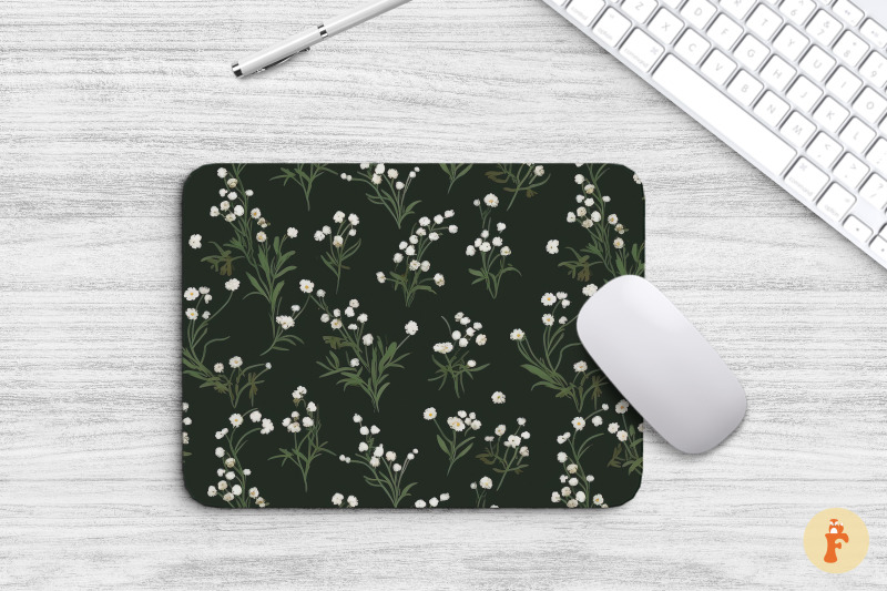 babys-breath-dark-background-mouse-pad